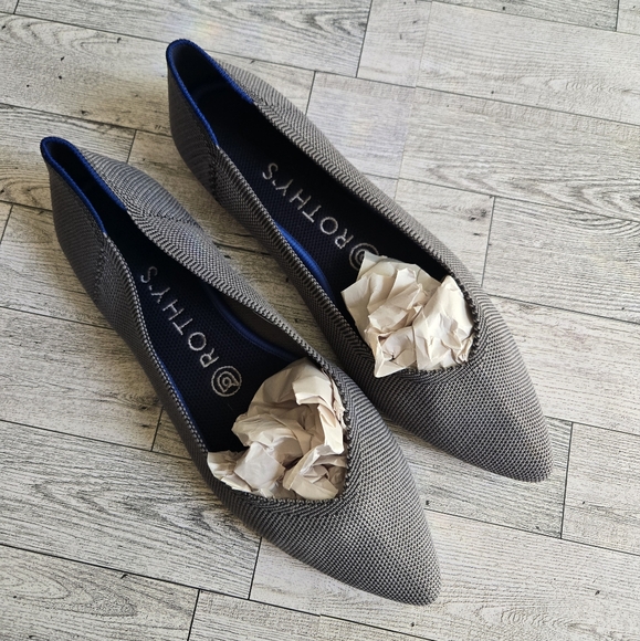 Rothy's The Pointed Toe Clouds Grey Birdeye Flats - Picture 1 of 7